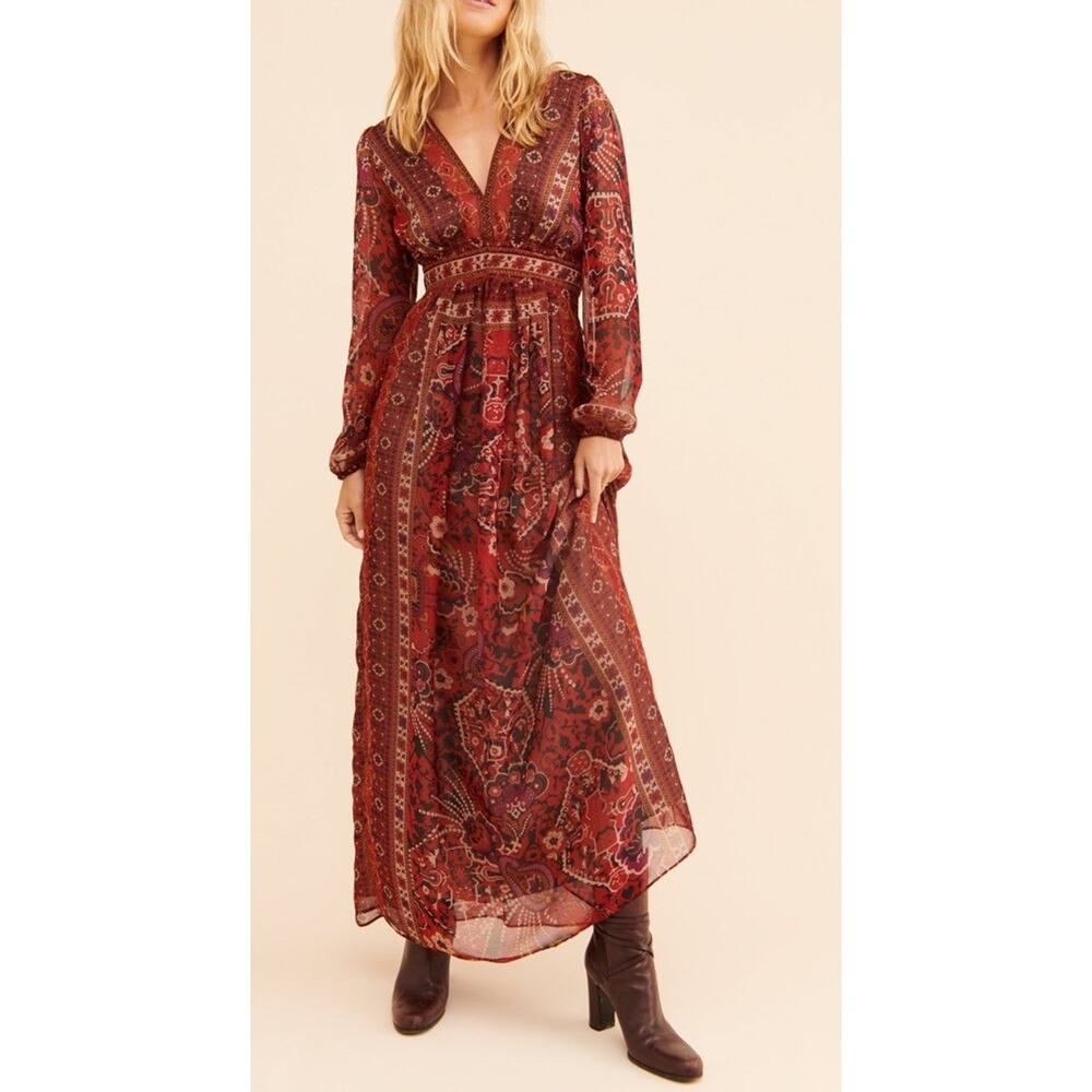 Ranna Gill x Anthropologie Ceret Maxi Dress Bohemian ,Boho Style Size 0